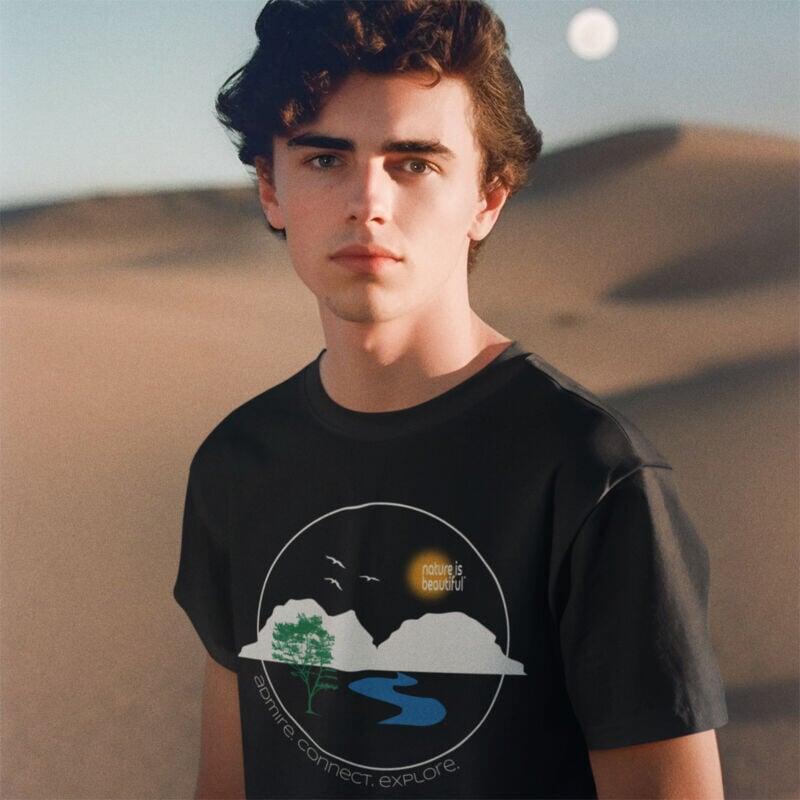 Sample Image of Founder's Landscape T-Shirt in Black